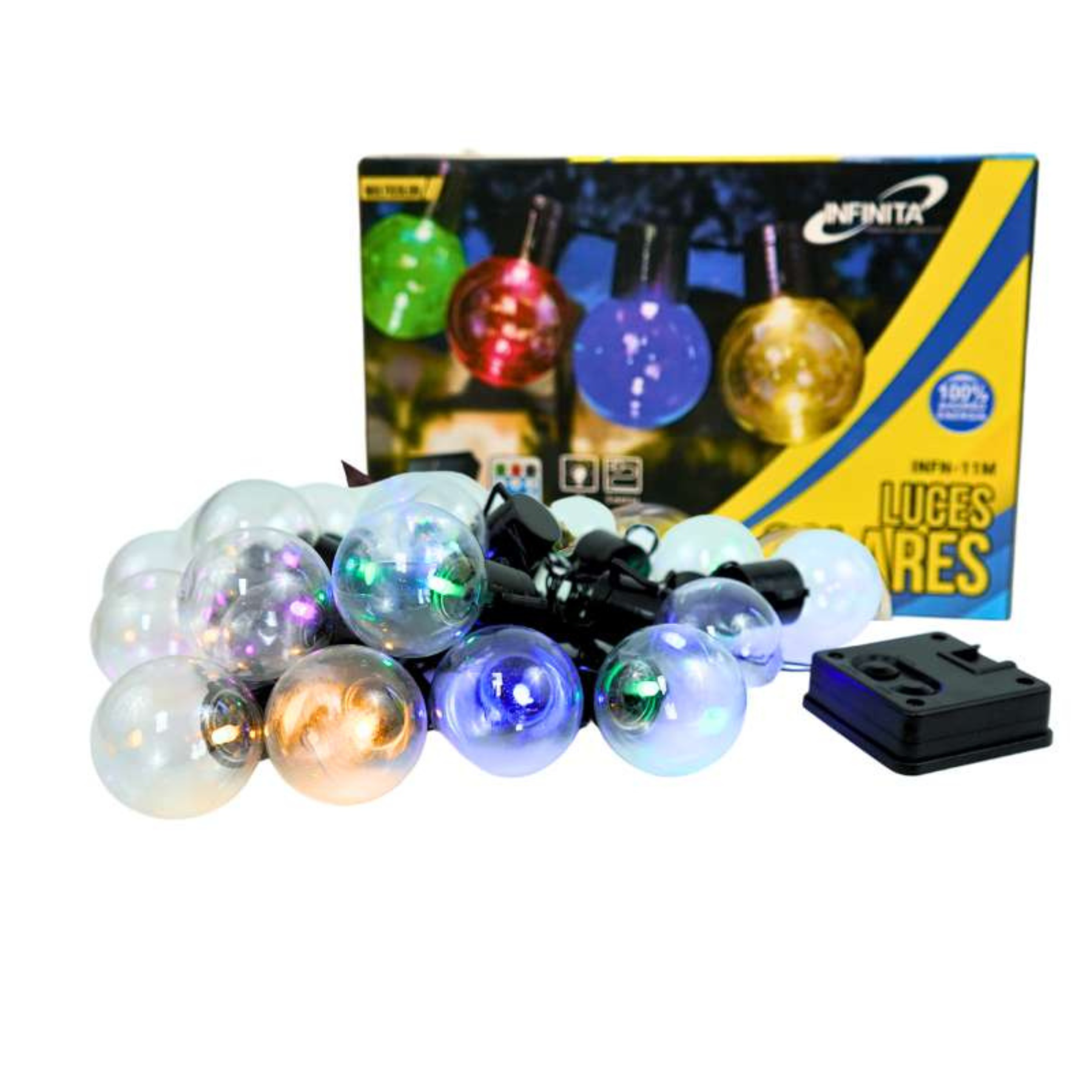 Extensión de 10m, 20 bombillos Led Solar 8W 04M