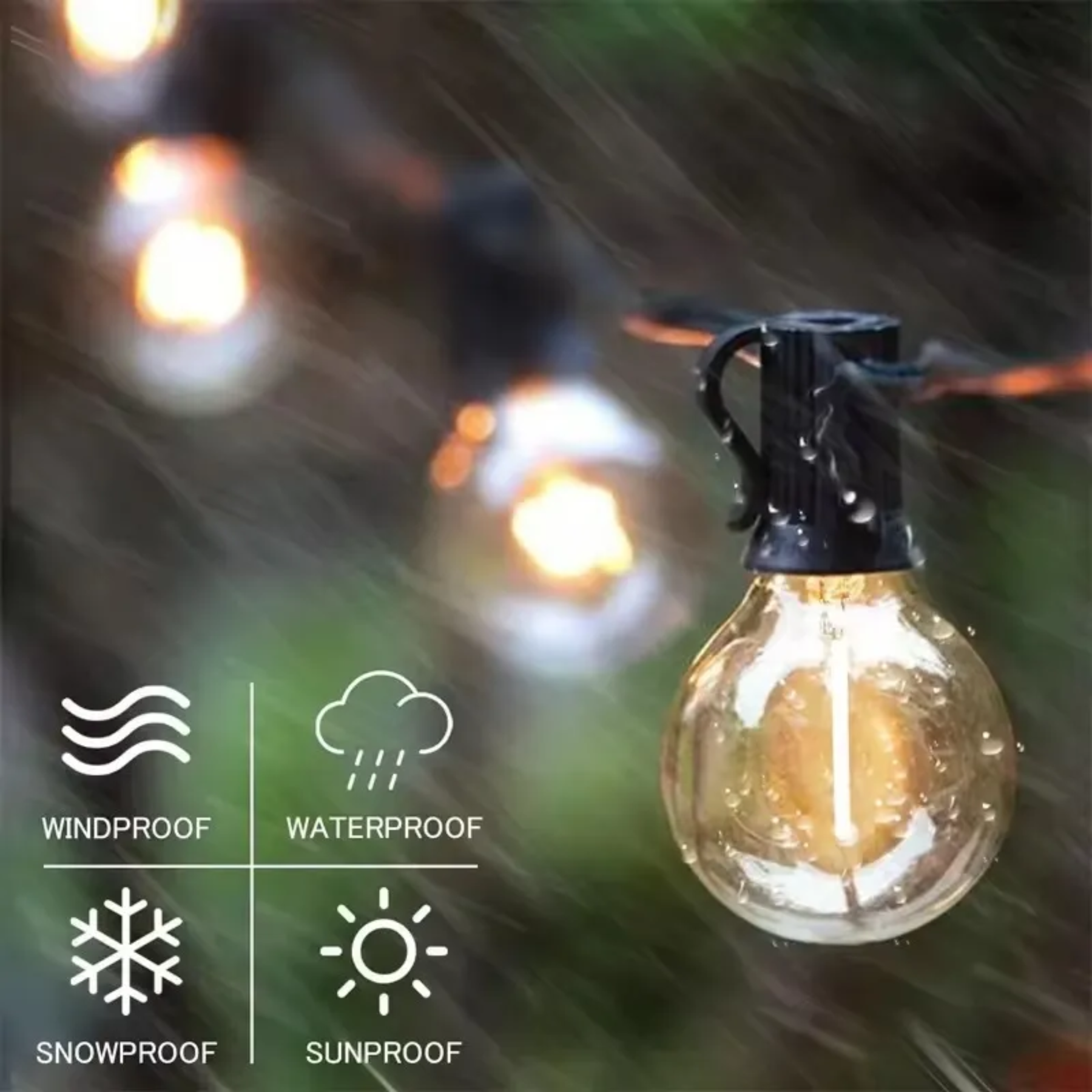 Extensión de 10m, 20 bombillos Led Solar 8W 04M